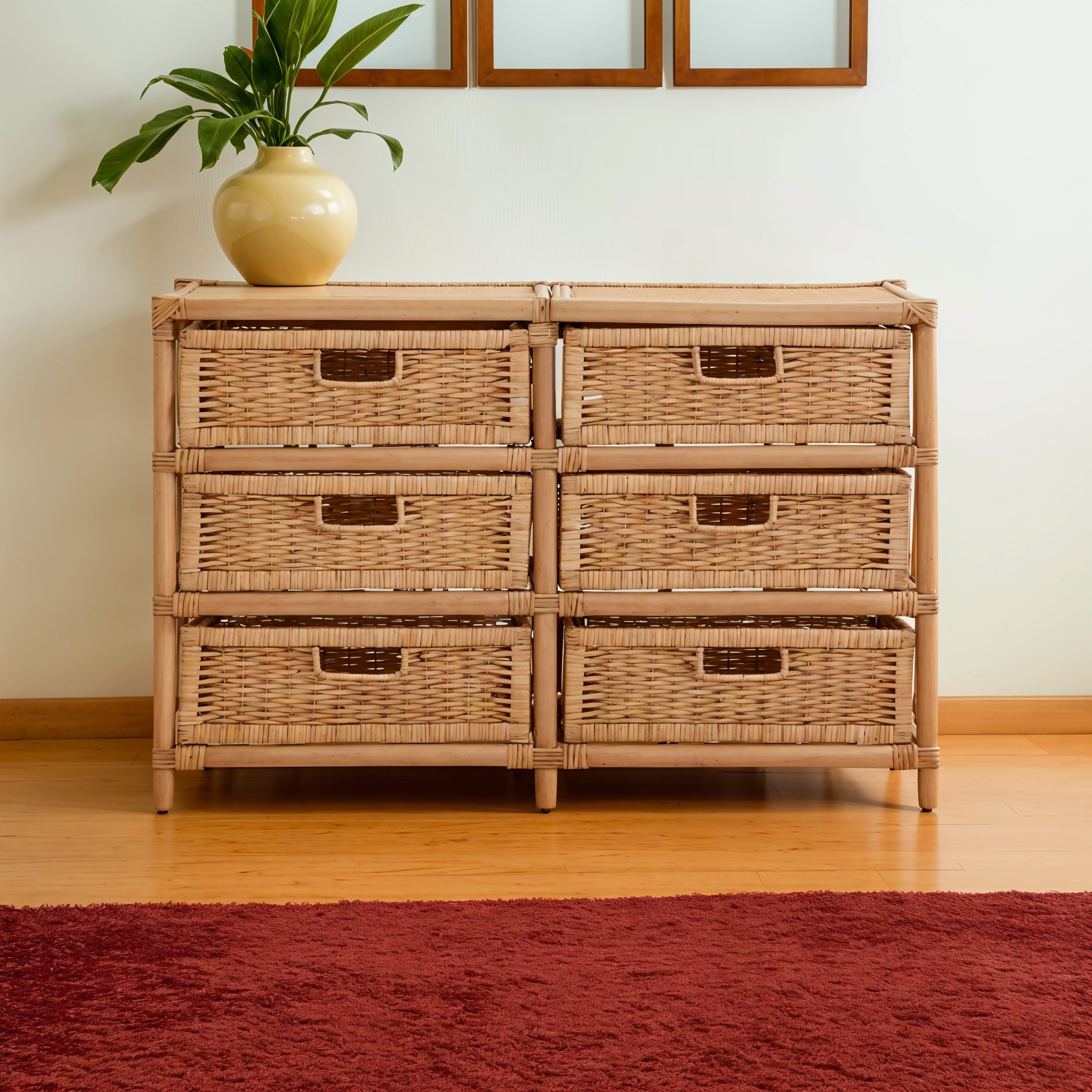 Jada Natural Rattan Chest of Drawers | 6 Drawers